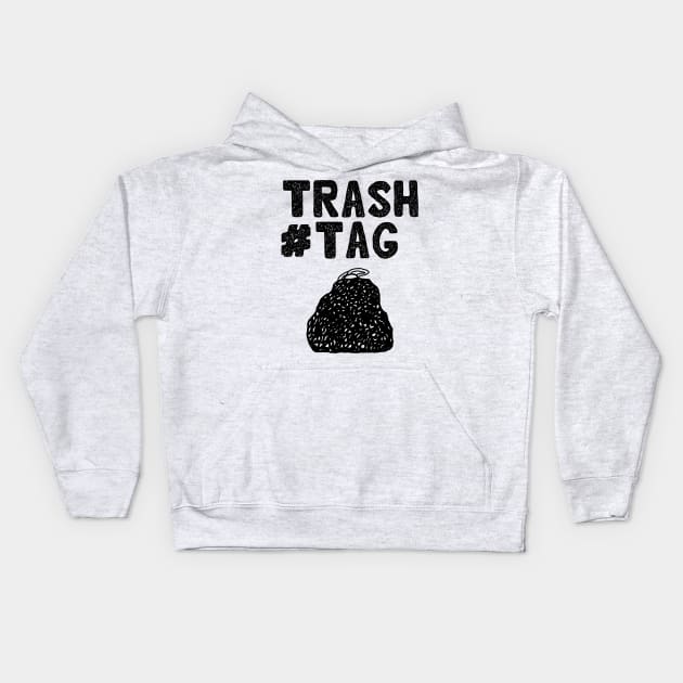 Trashtag hand drawn design version 2 Kids Hoodie by KritwanBlue